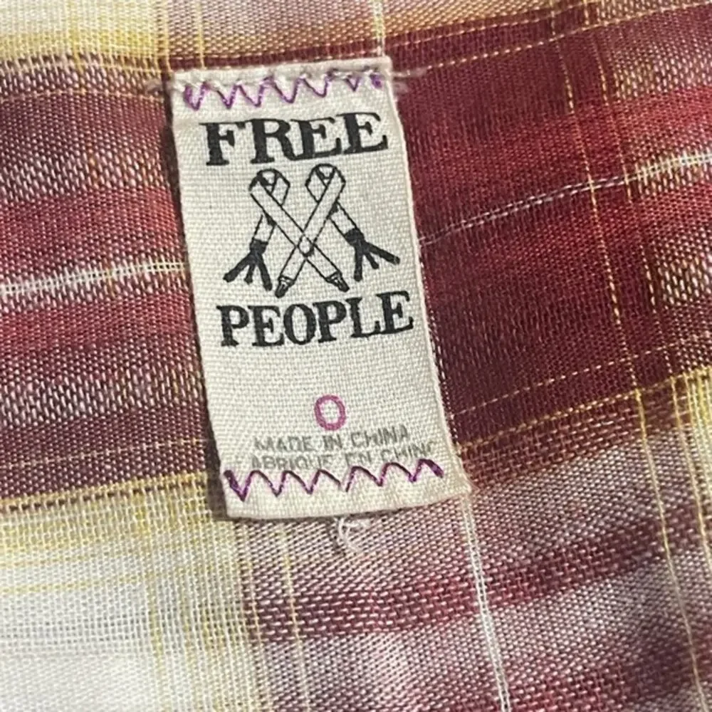 Free People Plaid Matador Tunic Top with Pockets 0